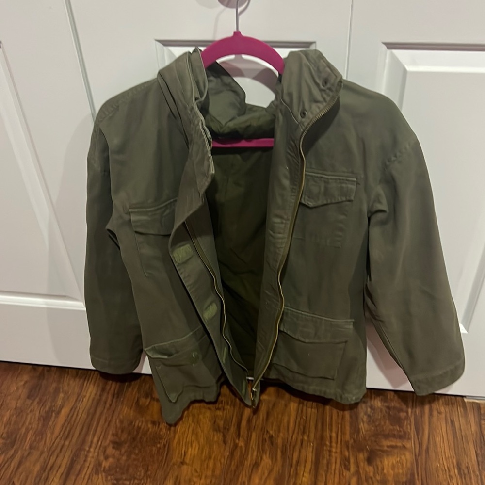 HUNTER GREEN BDG Velcro trench zip-up jacket